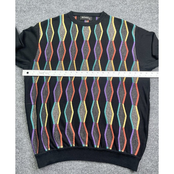 Vintage St Croix Sweater Men L Multi- Colored Cable 3D Knit Cotton Acrylic - Picture 7 of 7